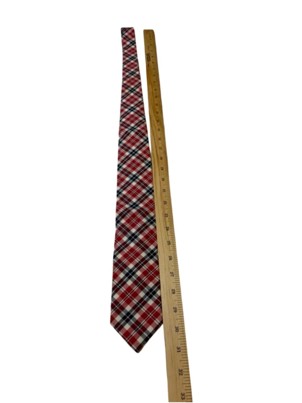 Brooks Brothers Plaid Silk Tie Red Navy Check Classic Preppy USA